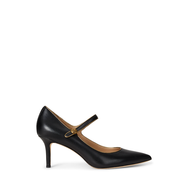 Ralph Lauren Lanette Metallic-trim Mary Jane Pump In Black
