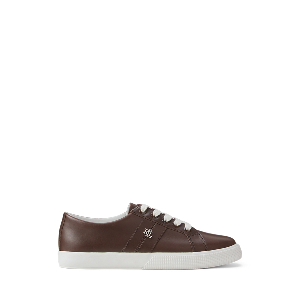 Ralph Lauren Janson Ii Leather Sneaker In Brown