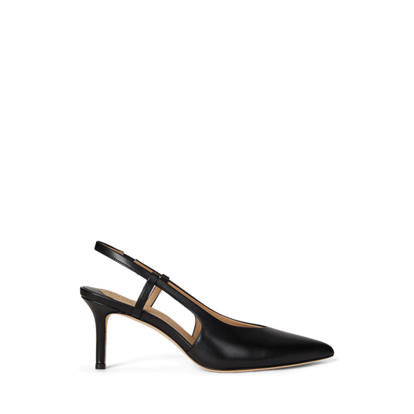 Ralph Lauren Khloe Leather Slingback Pump In Black