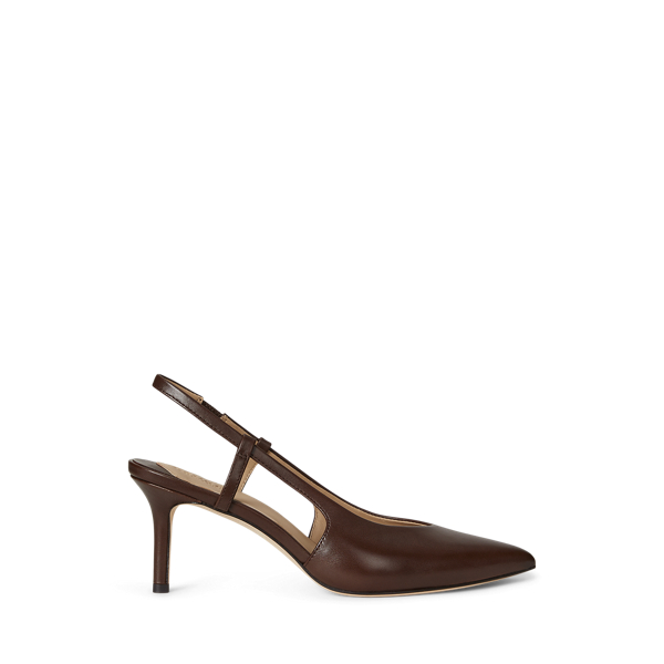 Ralph Lauren Khloe Leather Slingback Pump In Brown