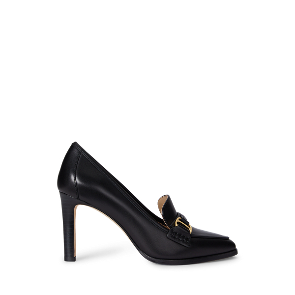 Ralph Lauren Tasha Leather Pump In Black