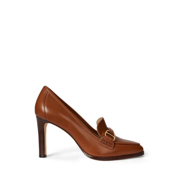 Ralph Lauren Tasha Leather Pump In Brown