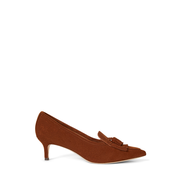 Ralph Lauren Adrienne Suede Kiltie Pump In Brown