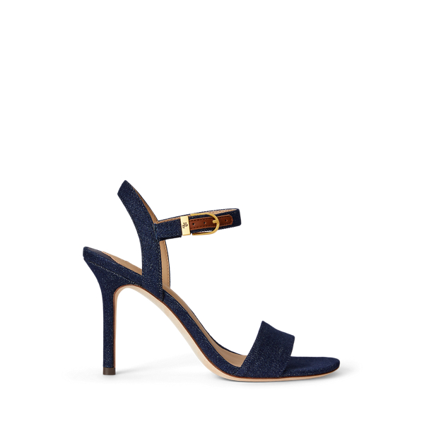 Ralph Lauren Gwen Denim Sandal In Blue