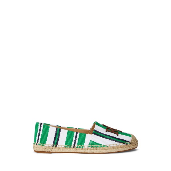 Ralph Lauren Cameryn Striped Jacquard Espadrille In Green
