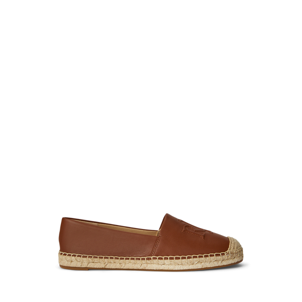 Ralph Lauren Cameryn Nappa Leather Espadrille In Brown