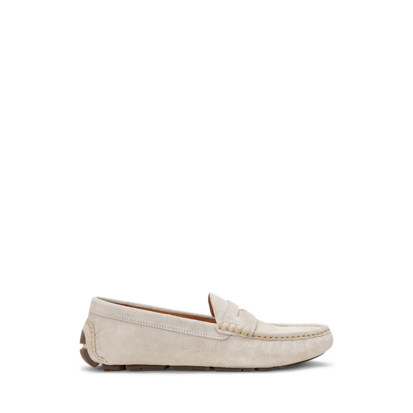 Ralph Lauren Anders Suede Penny Driver In Milkshake