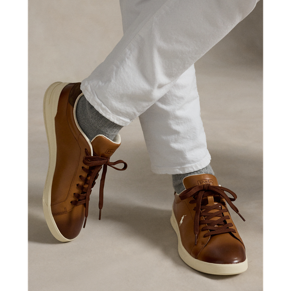 Sneaker Heritage Court II Ralph Lauren in Pelle