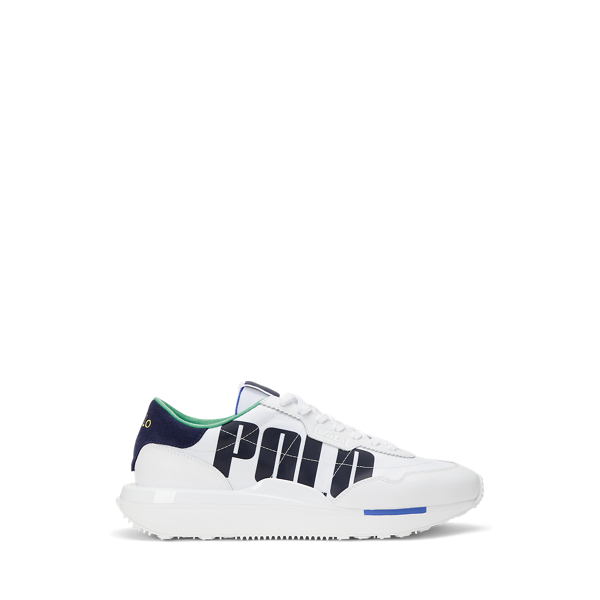 Polo Ralph Lauren Train 89 Logo Leather & Oxford Sneaker In White/multi