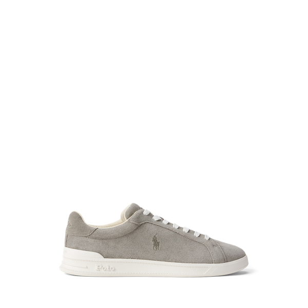 Ralph Lauren Heritage Court Ii Suede Sneaker In Gray
