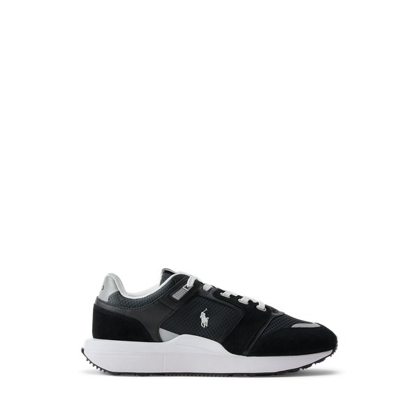 Ralph Lauren Train 89 V2 Suede-paneled Sneaker In Black