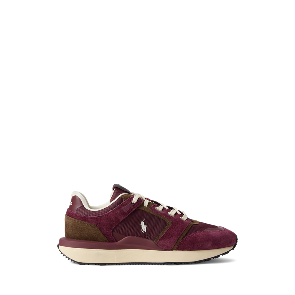 Ralph Lauren Train 89 V2 Suede-paneled Sneaker In Burgundy