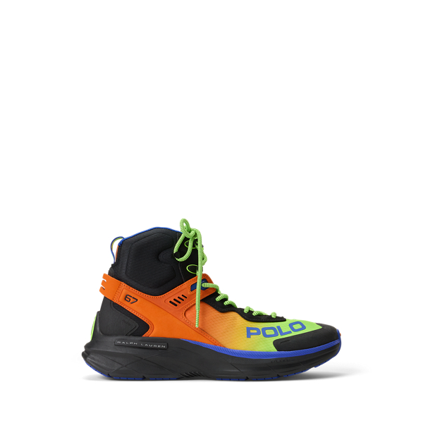 Ralph Lauren Court Blade Mid High-top Sneaker In Black