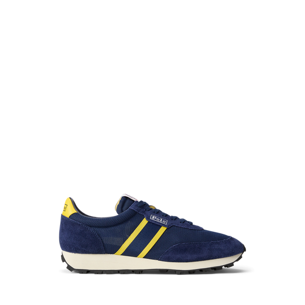 Ralph Lauren Prl Trail 100 Suede & Mesh Sneaker In Blue