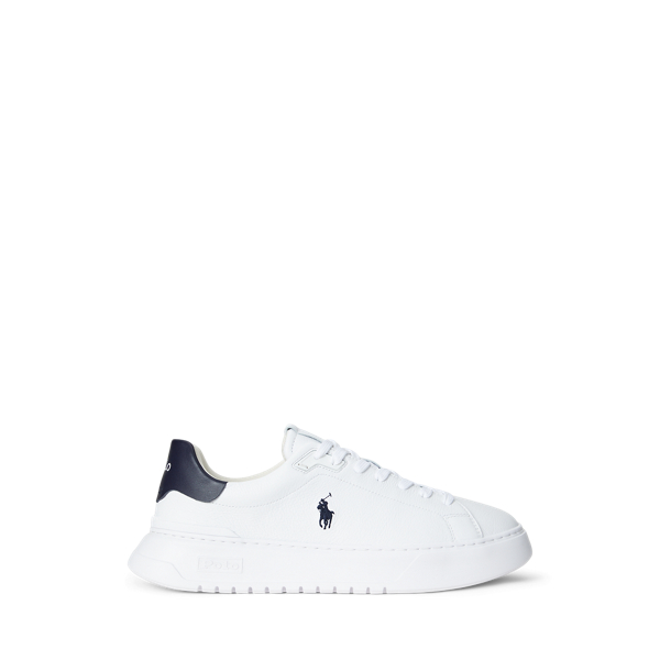 Ralph Lauren Rlite Court Tumbled Leather Sneaker In Multi