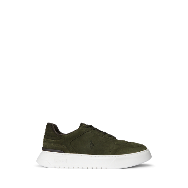 Ralph Lauren Rlite Sport Suede Sneaker In Green