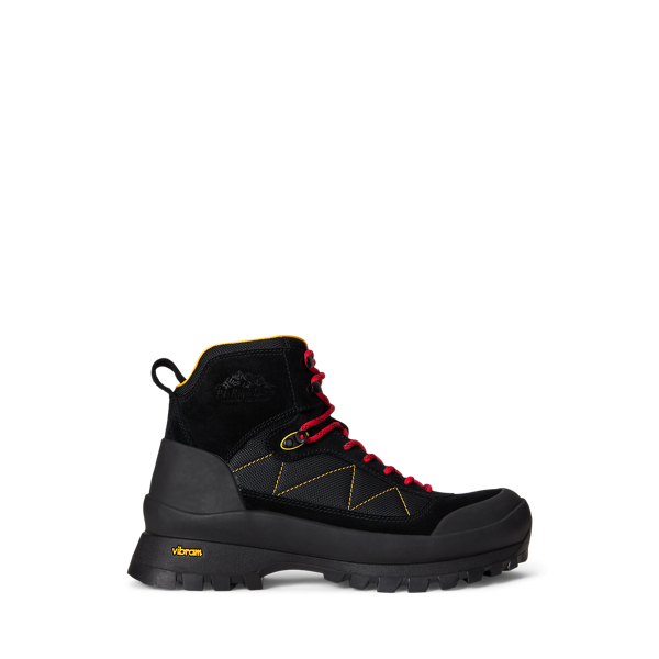 Ralph Lauren Logan Suede-paneled Trail Boot In Black