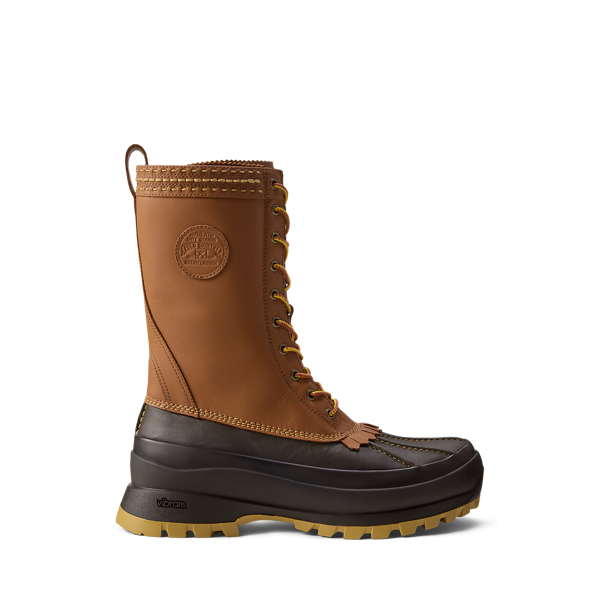 Ralph Lauren Logan Leather Duck Boot In Brown