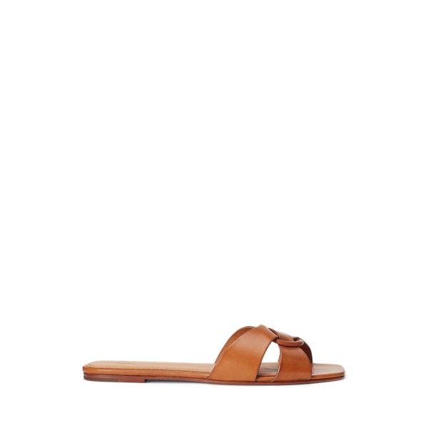 Sandales à anneau en O en cuir - Polo Ralph Lauren - Modalova