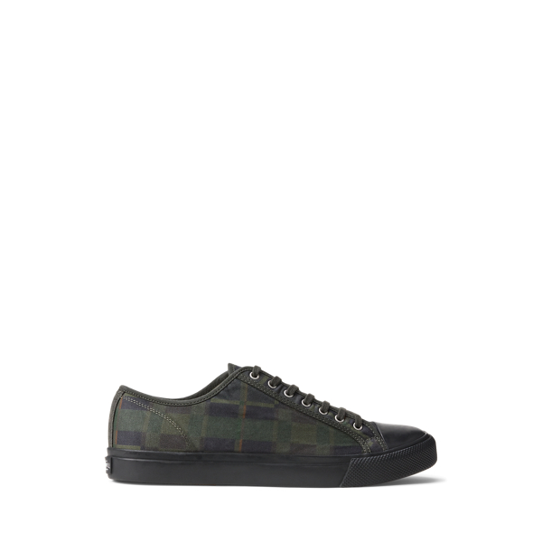 Double Rl Ralph Lauren Check-print Oilcloth Sneaker In Multi