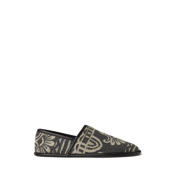 Double Rl Ralph Lauren Shearling-lined Jacquard Slipper In Multi