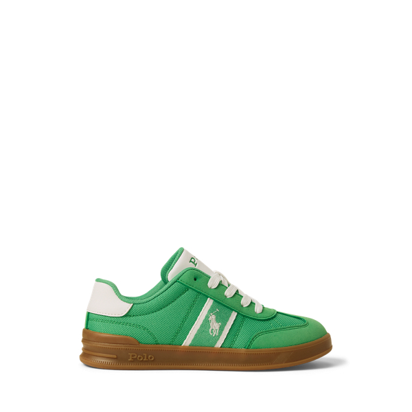 Polo Ralph Lauren Heritage Court Iii Faux-suede Sneaker In Medium Green/white