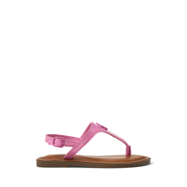 Polo Ralph Lauren Tierney Iv Faux-leather Sandal In Medium Pink