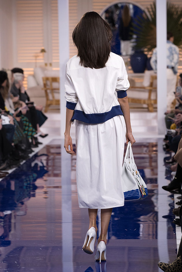 Back view of Model in Look 11 from Ralph Lauren’s Spring 2018 Fashion Show