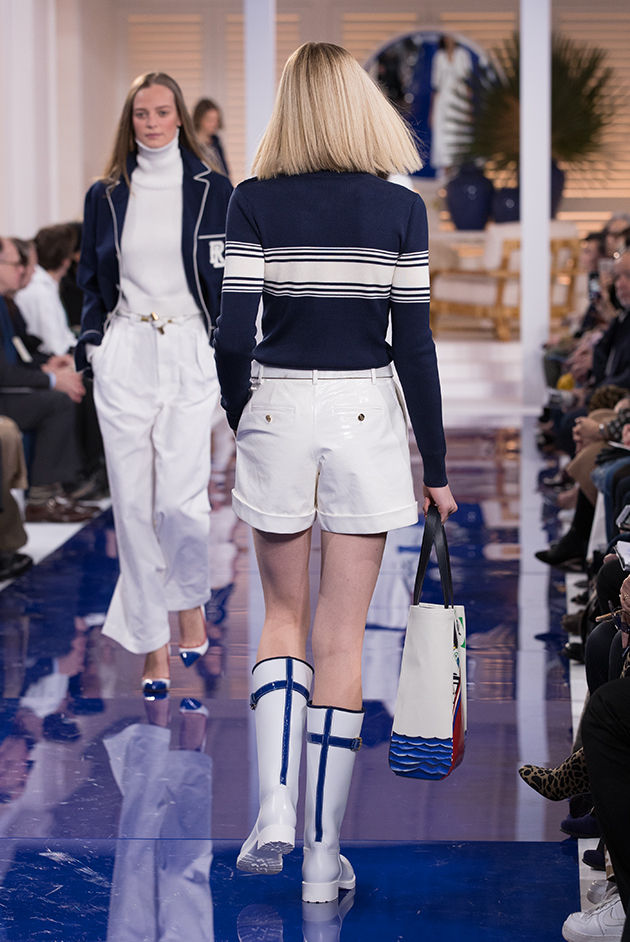Back view of Model in Look 12 from Ralph Lauren’s Spring 2018 Fashion Show