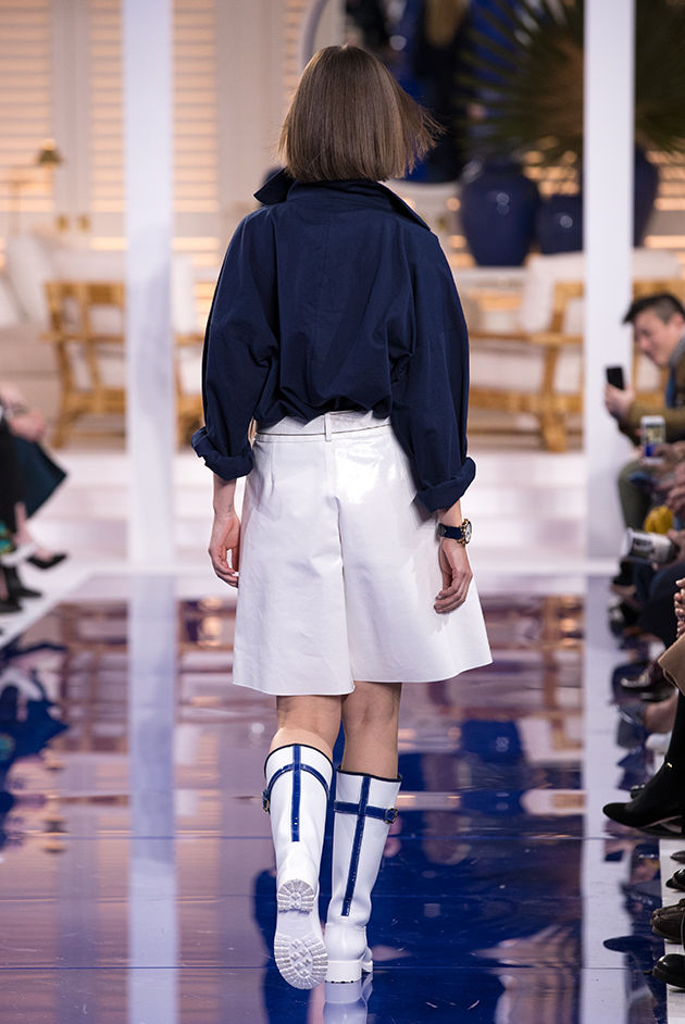 Back view of Model in Look 14 from Ralph Lauren’s Spring 2018 Fashion Show