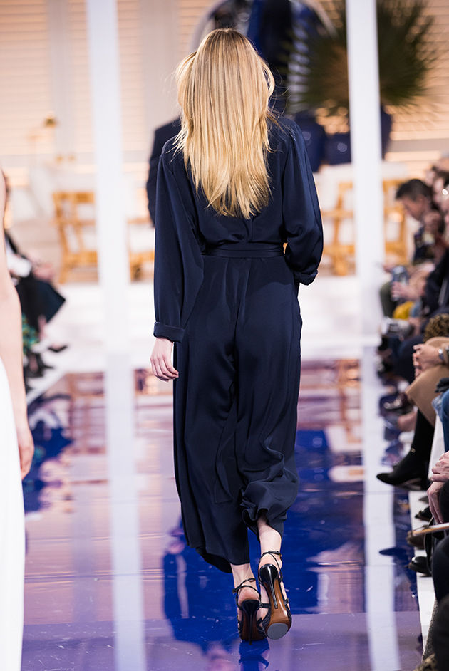 Back view of Model in Look 16 from Ralph Lauren’s Spring 2018 Fashion Show