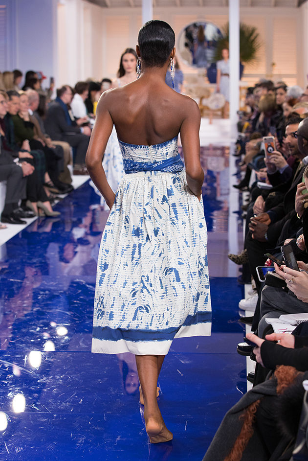 Back view of Model in Look 1 from Ralph Lauren’s Spring 2018 Fashion Show