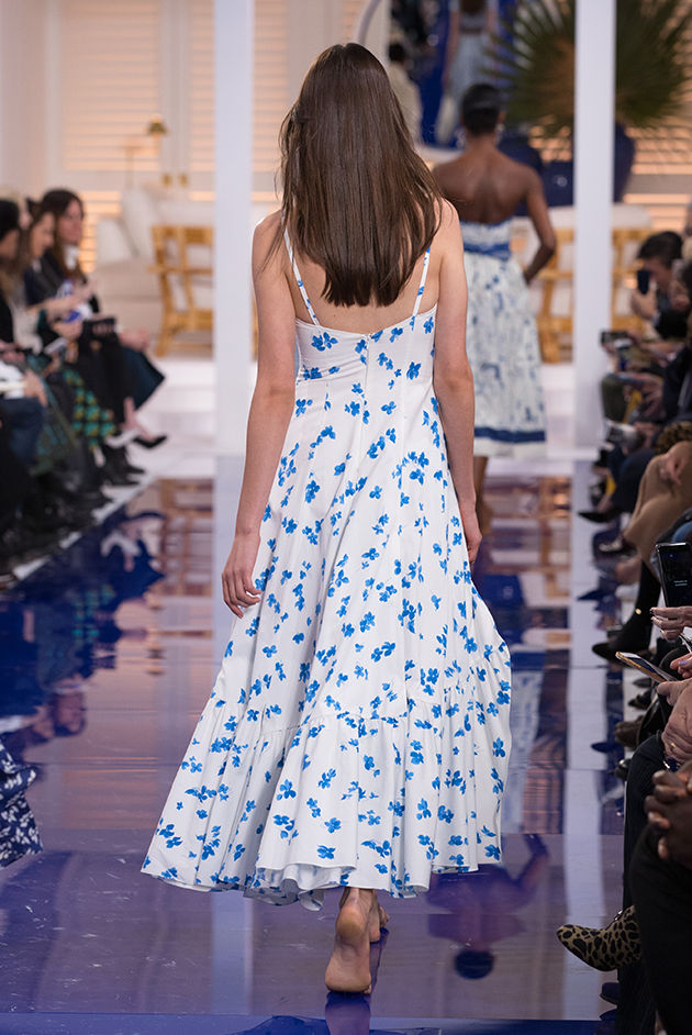 Back view of Model in Look 2 from Ralph Lauren’s Spring 2018 Fashion Show