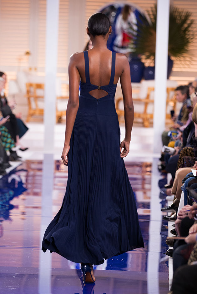 Back view of Model in Look 37 from Ralph Lauren’s Spring 2018 Fashion Show