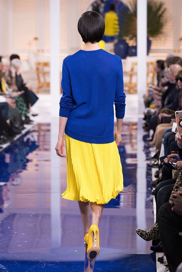 Back view of Model in Look 47 from Ralph Lauren’s Spring 2018 Fashion Show