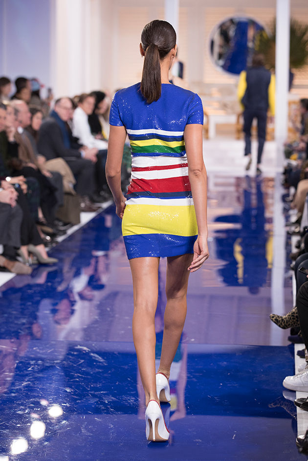 Back view of Model in Look 52 from Ralph Lauren’s Spring 2018 Fashion Show