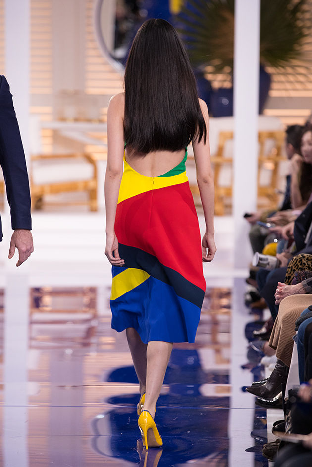 Back view of Model in Look 55 from Ralph Lauren’s Spring 2018 Fashion Show