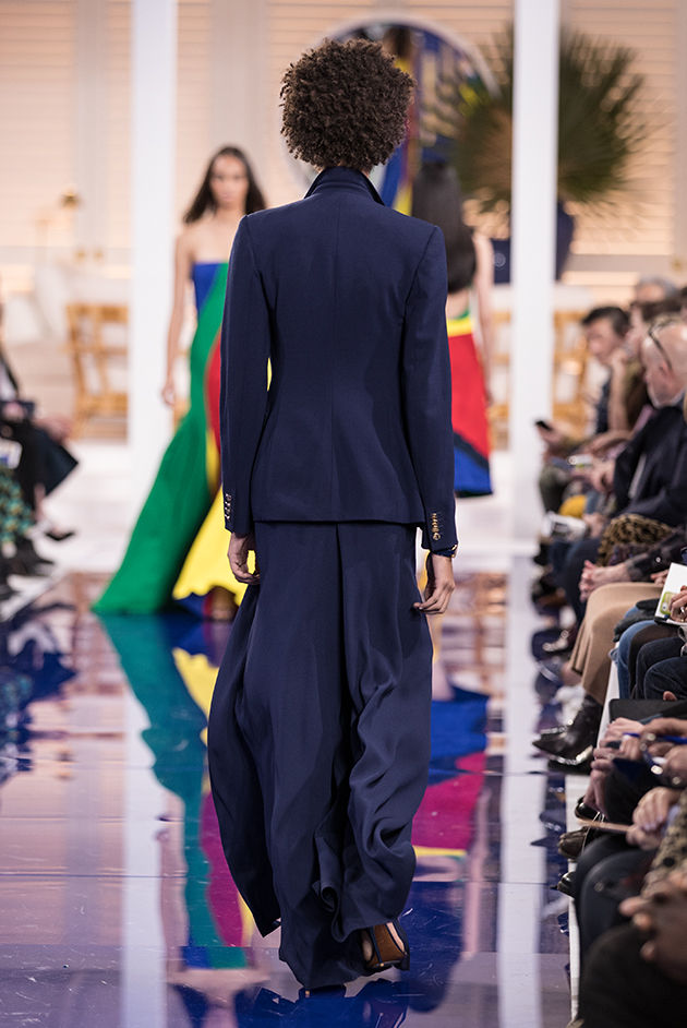 Back view of Model in Look 56 from Ralph Lauren’s Spring 2018 Fashion Show