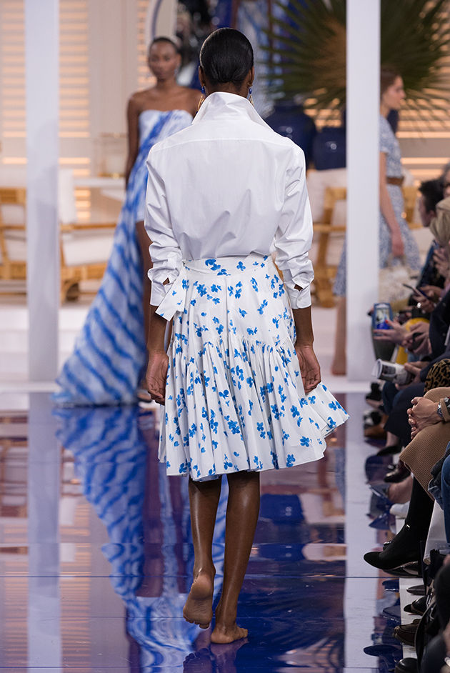 Back view of Model in Look 5 from Ralph Lauren’s Spring 2018 Fashion Show