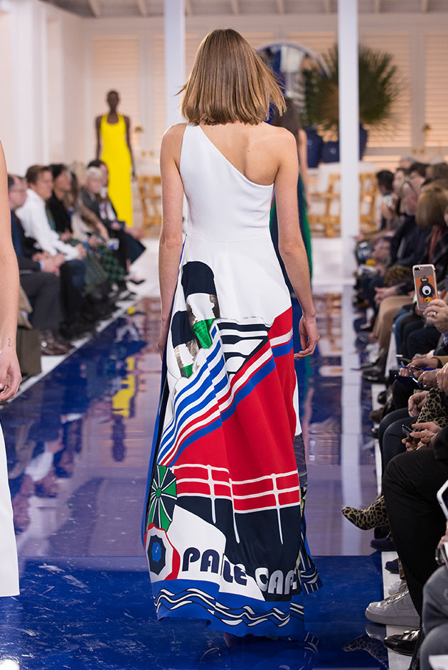 Back view of Model in Look 61 from Ralph Lauren’s Spring 2018 Fashion Show