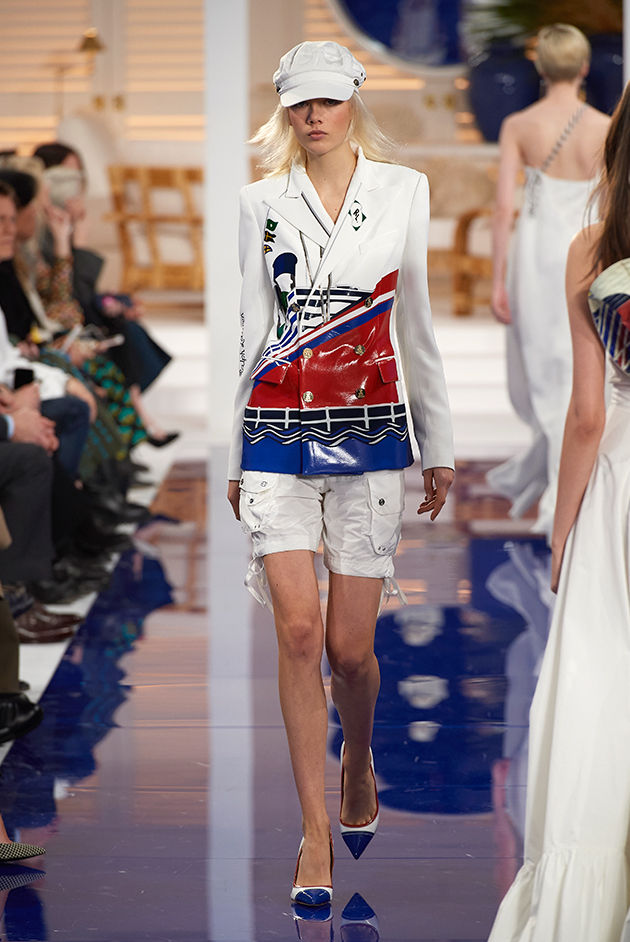 Model in Look 43 from Ralph Lauren’s Spring 2018 Fashion Show