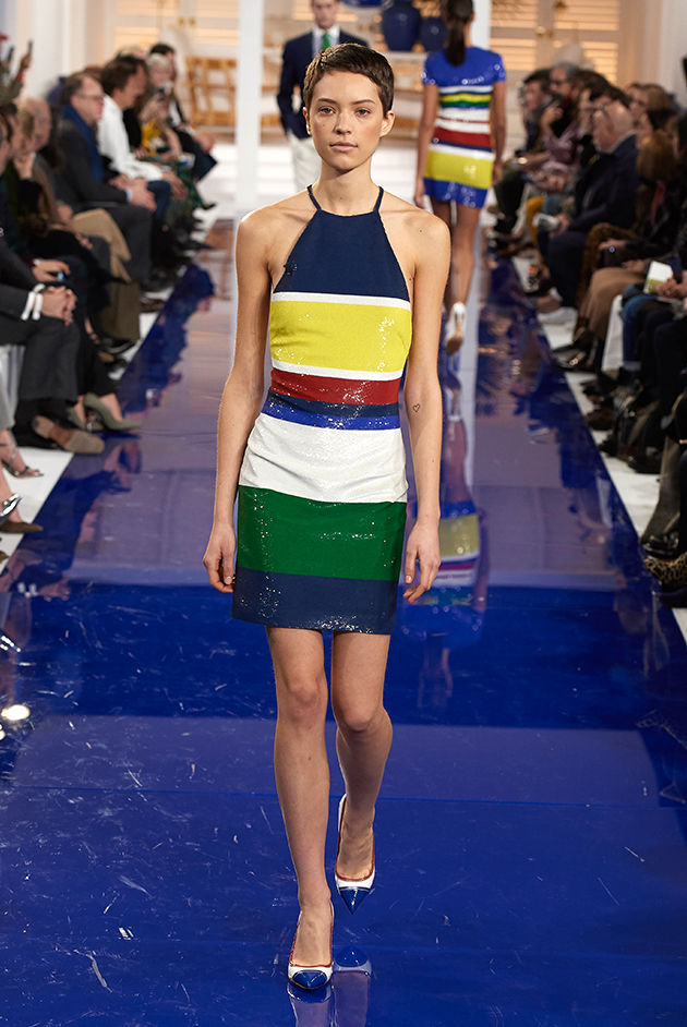 Model in Look 53 from Ralph Lauren’s Spring 2018 Fashion Show