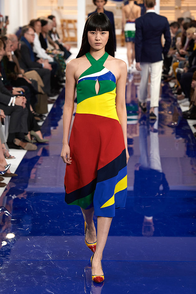 Model in Look 55 from Ralph Lauren’s Spring 2018 Fashion Show