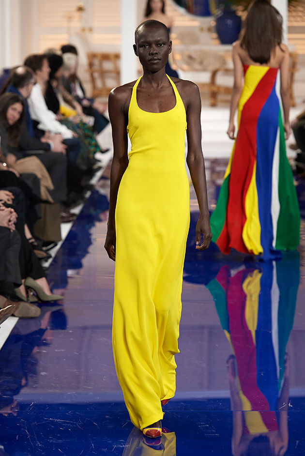 Model in Look 59 from Ralph Lauren’s Spring 2018 Fashion Show